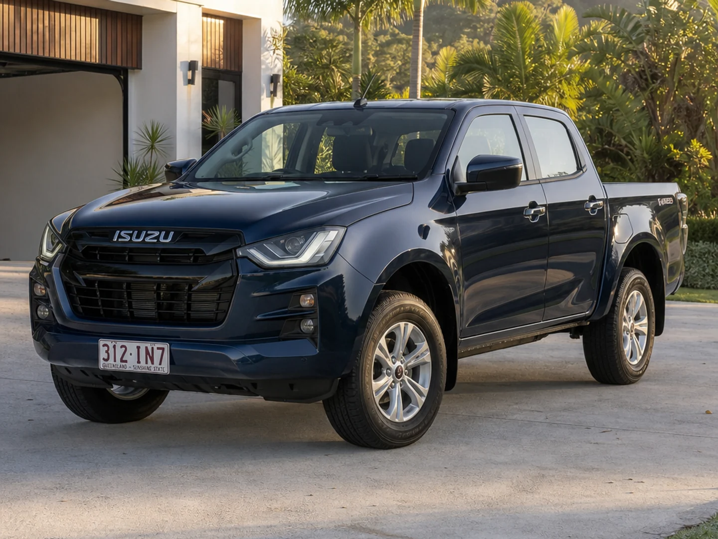 Navy Isuzu D-MAX before the Burleigh touring build