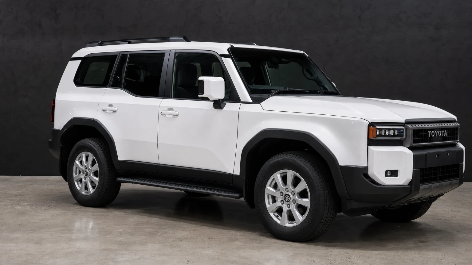 Stock white Toyota Prado 250 on factory alloy wheels